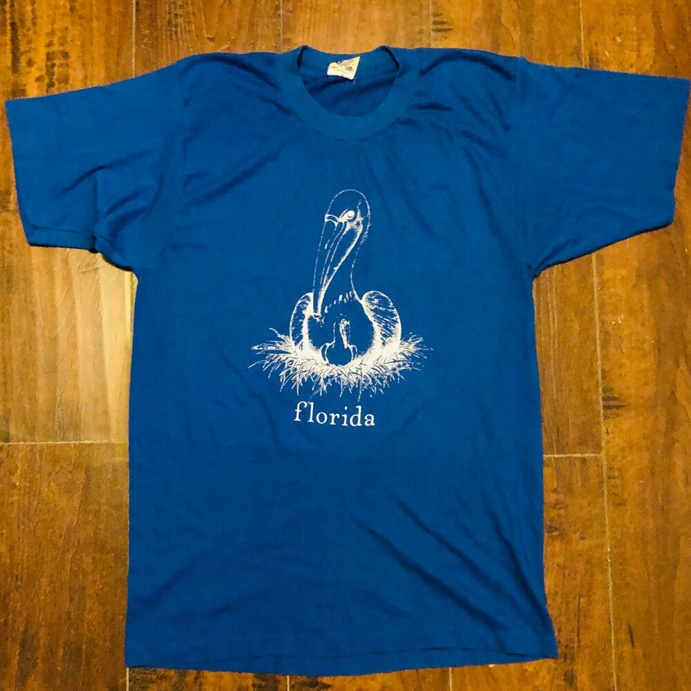 VINTAGE 80S SINGLE STITCH BLUE T-SHIRT